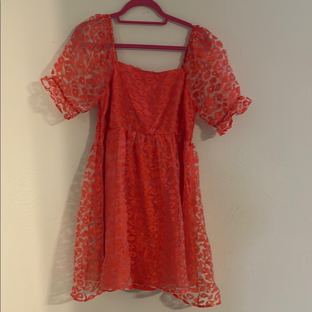 Elegant Red Chiffon Dress